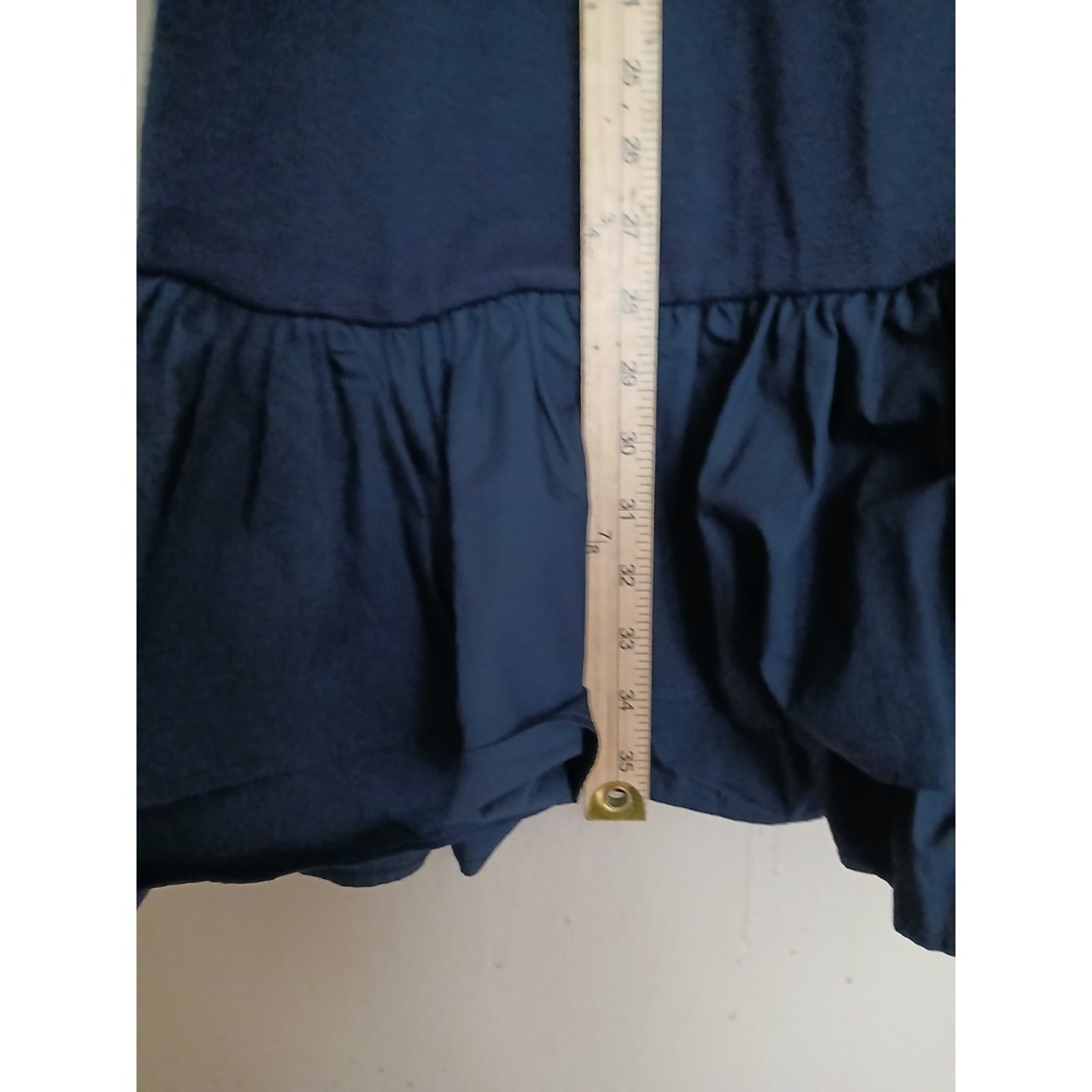 Cos Dress XS Knit Woven Pleat Combo Navy Blue Lagenlook Artsy Minimalist - Picture 9 of 15
